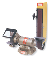 Two machines in one, 7" bench grinder with a 2" x 48" belt sander. Use in vertical or horizontal position